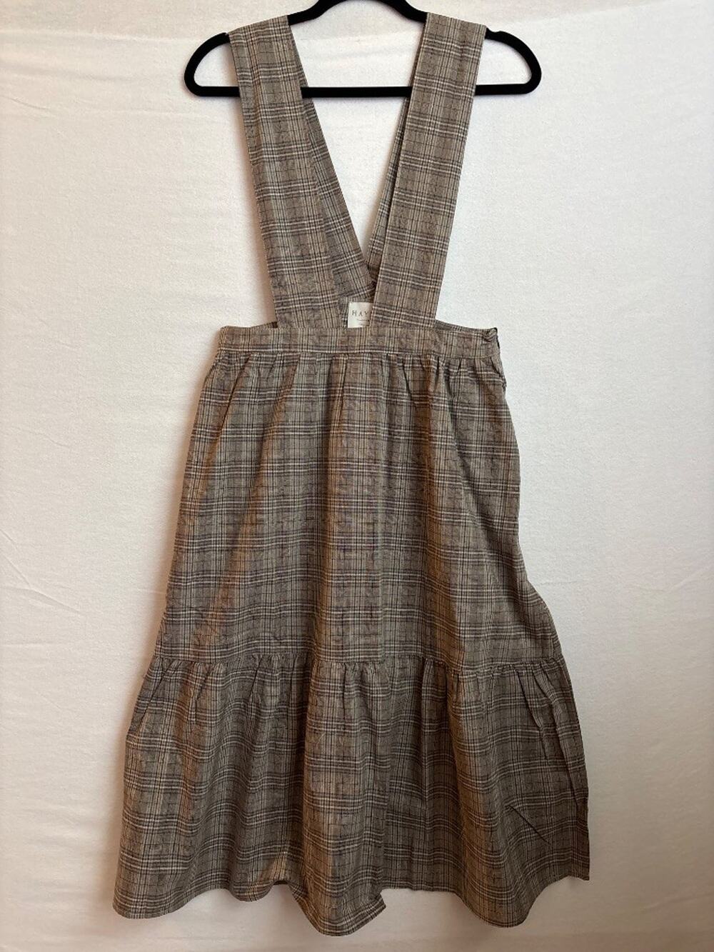 Hayden Los Angeles Plaid Pinafore Dress Academia Poet Core Size M